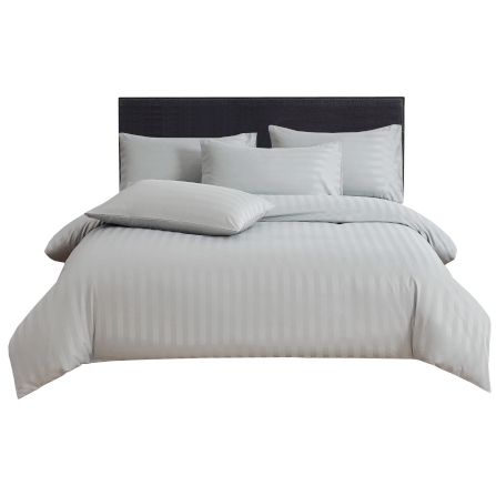 ชุดผ้าปูที่นอน 3.5 ฟุต 3 ชิ้น IBED ลายริ้ว SILVER GRAY_0